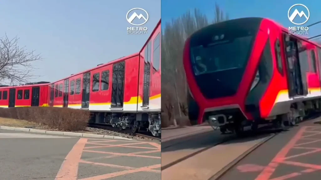 El primer tren del Metro de Bogotá realizo sus primeras pruebas en movimiento